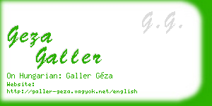 geza galler business card
